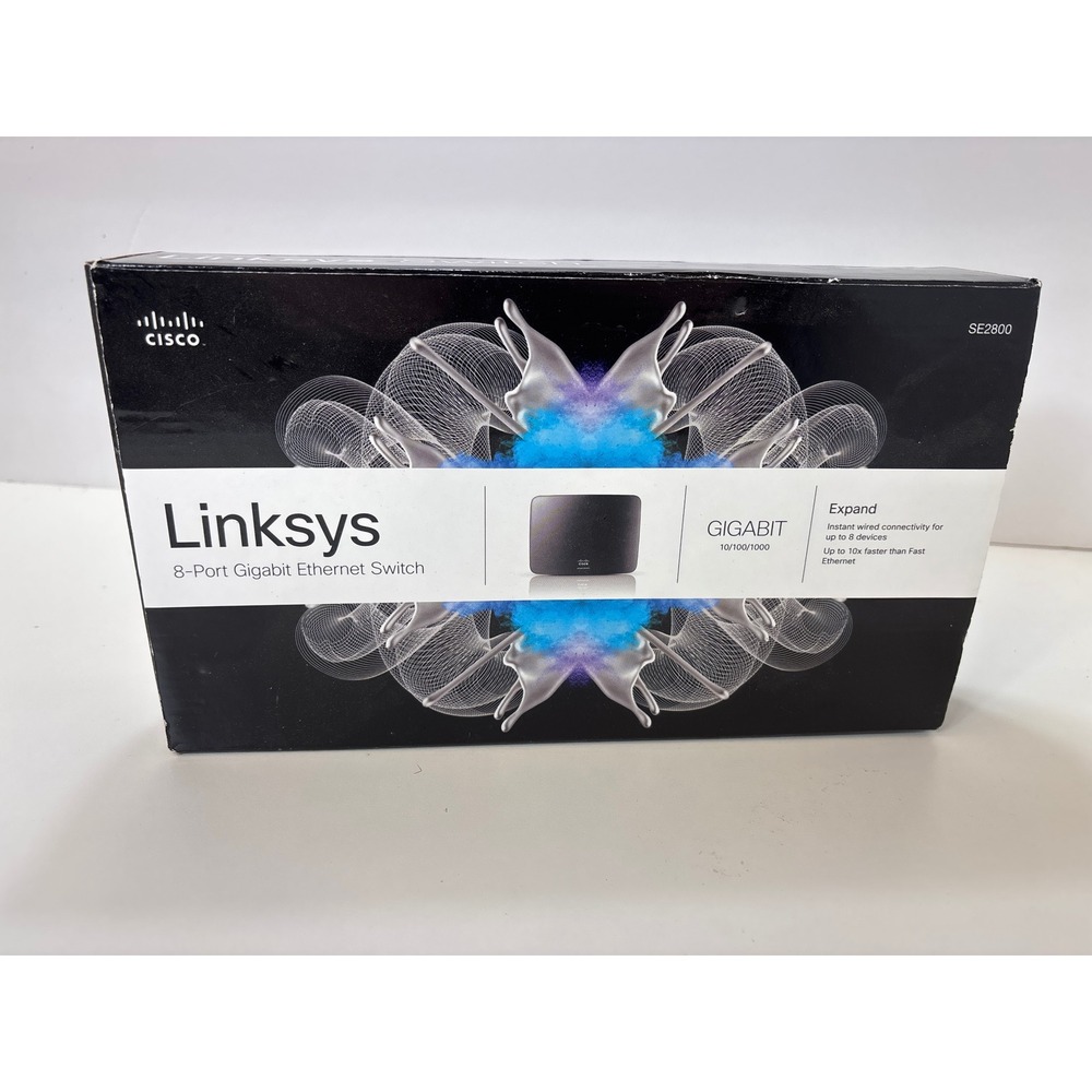 Cisco Linksys SE2800 8-Port Gigabit Ethernet Switch 10/100/1000 Mbps Open Box